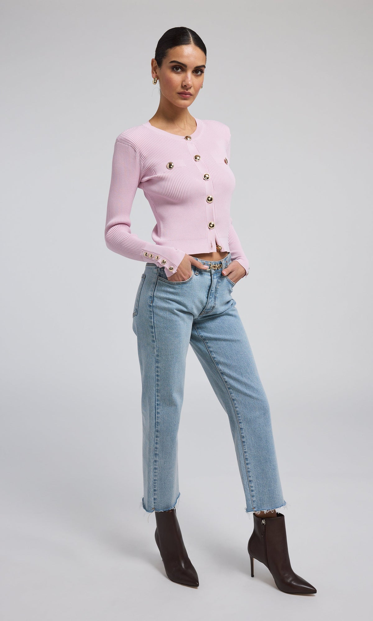 Libny Denim Pants With Removable Belt