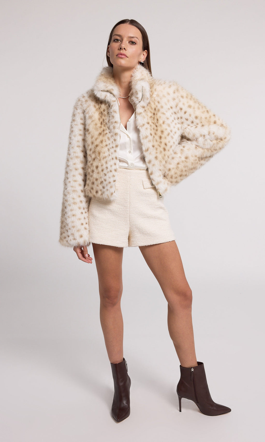 Georgina Leopard Faux Fur Jacket