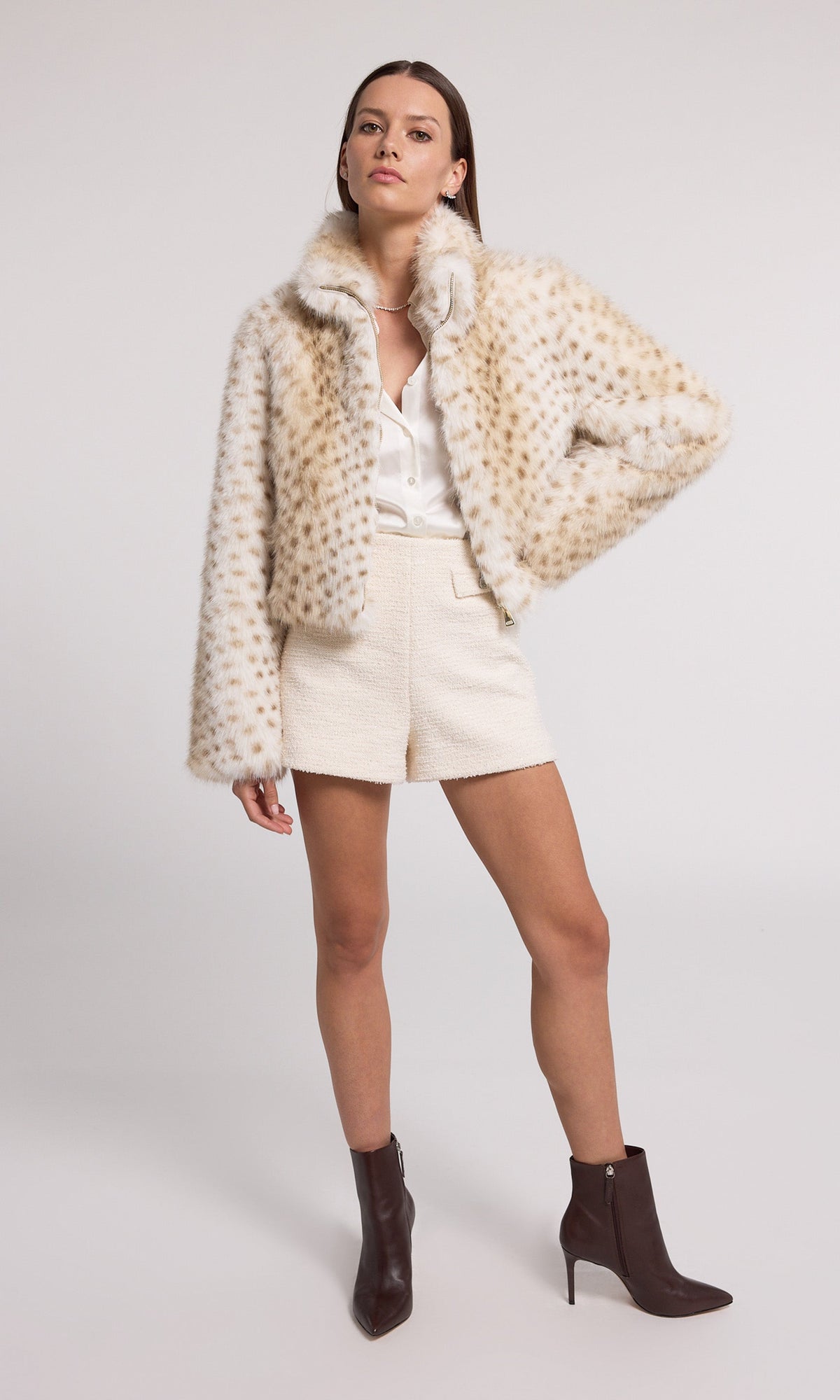 Georgina Leopard Faux Fur Jacket