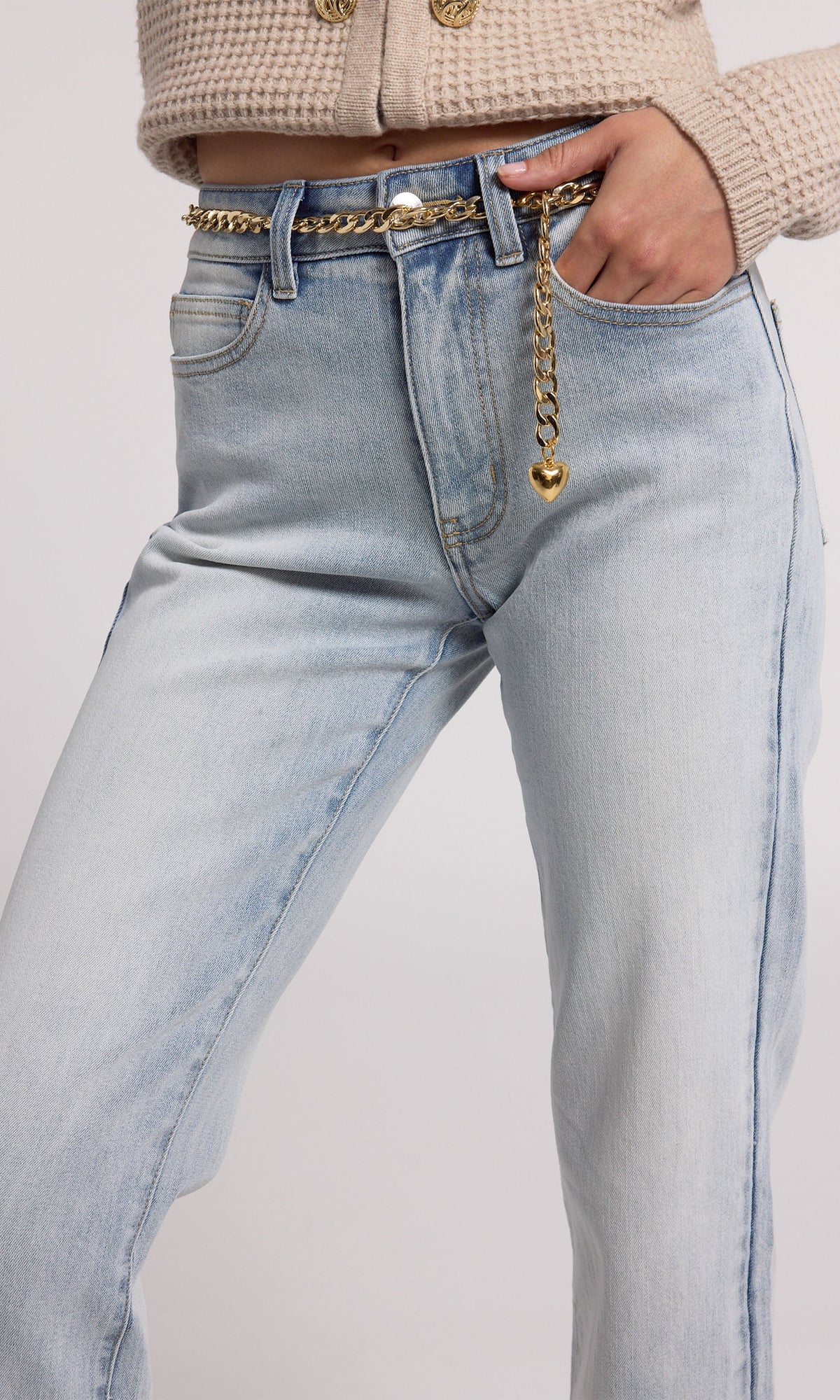 Jordy Chain Belted Jeans