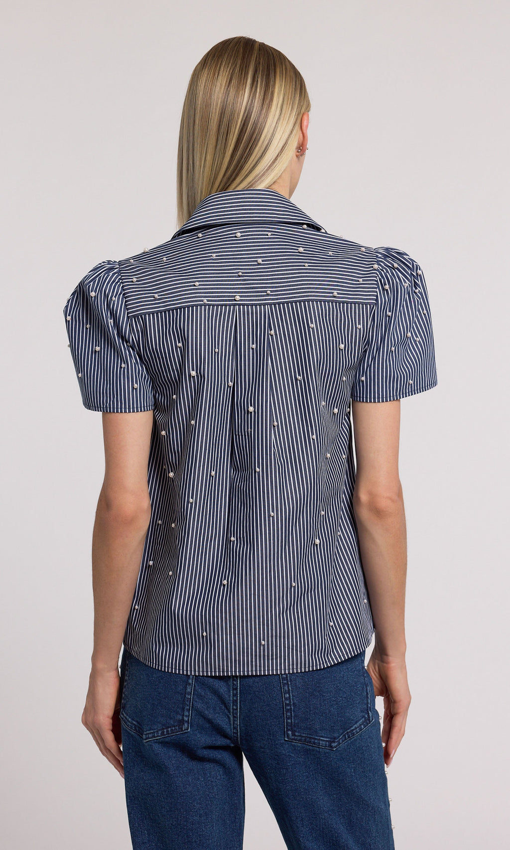 Murphy Pearl Embellished Pinstripe Shirt