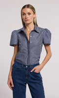 Murphy Pearl Embellished Pinstripe Shirt