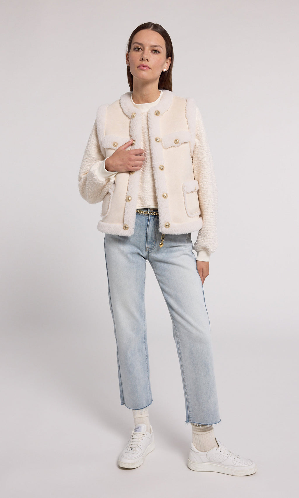 Chad Vegan Suede Shearling Vest