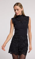 Joya Lace Combo Crepe Top
