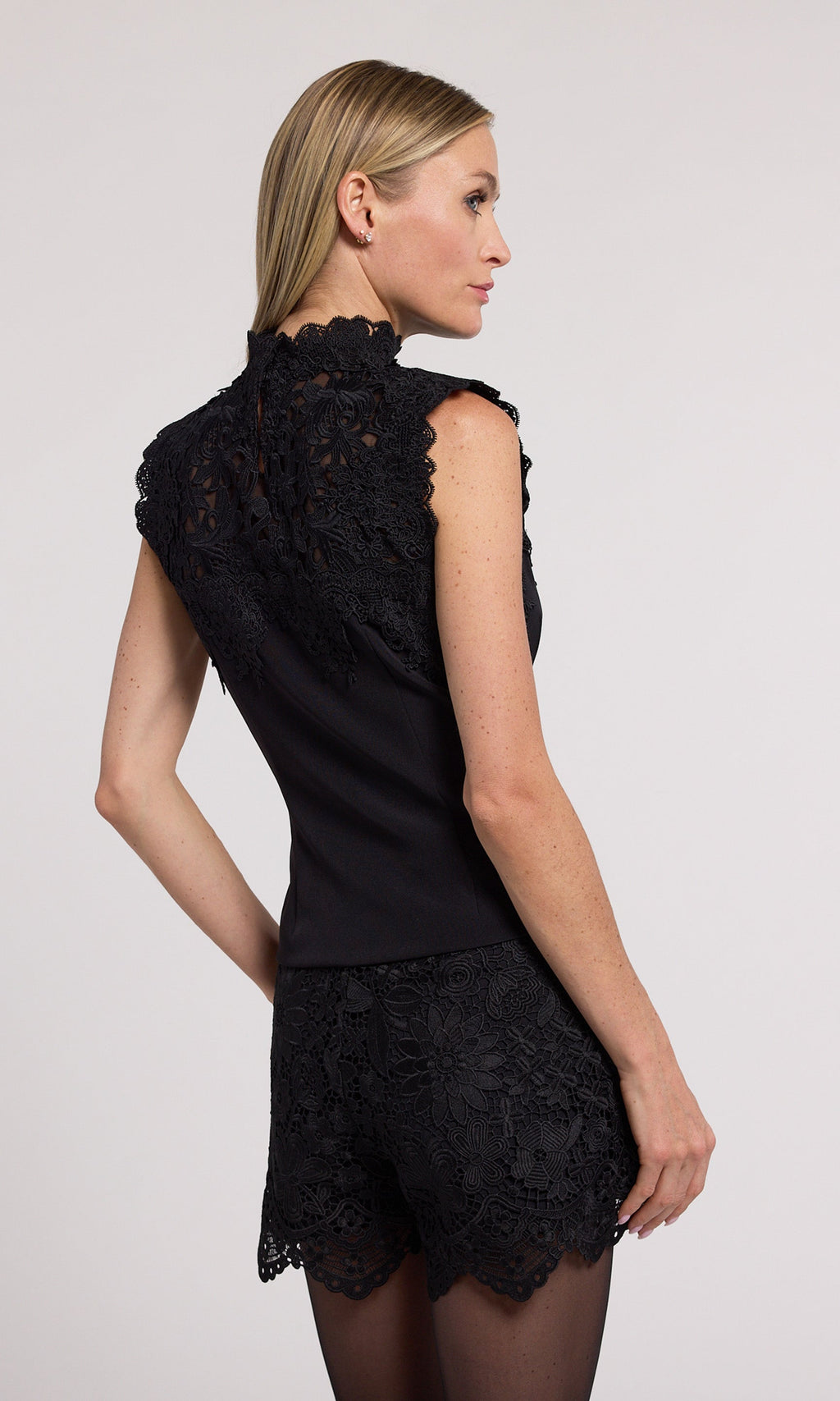Joya Lace Combo Crepe Top