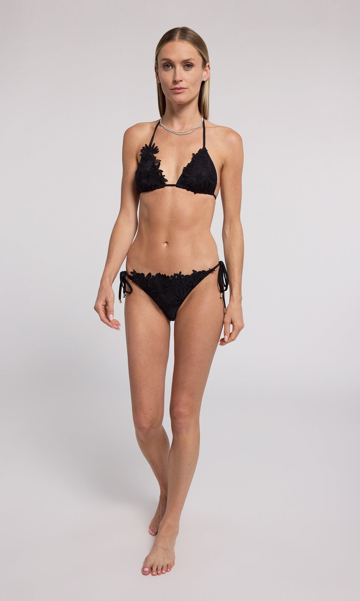 Lucy Lace Combo Triangle Bikini Bottom