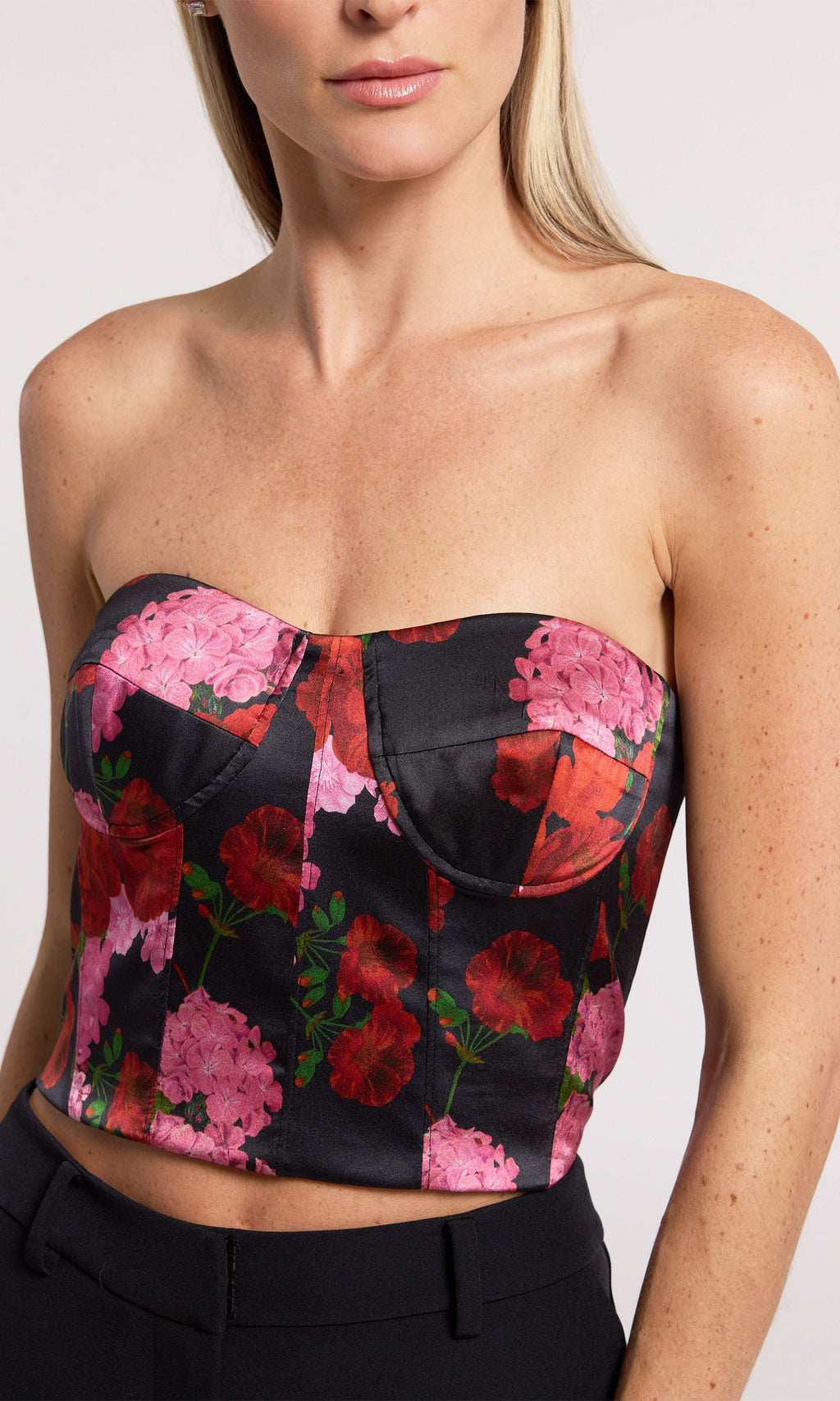 Enya Floral Satin Bustier