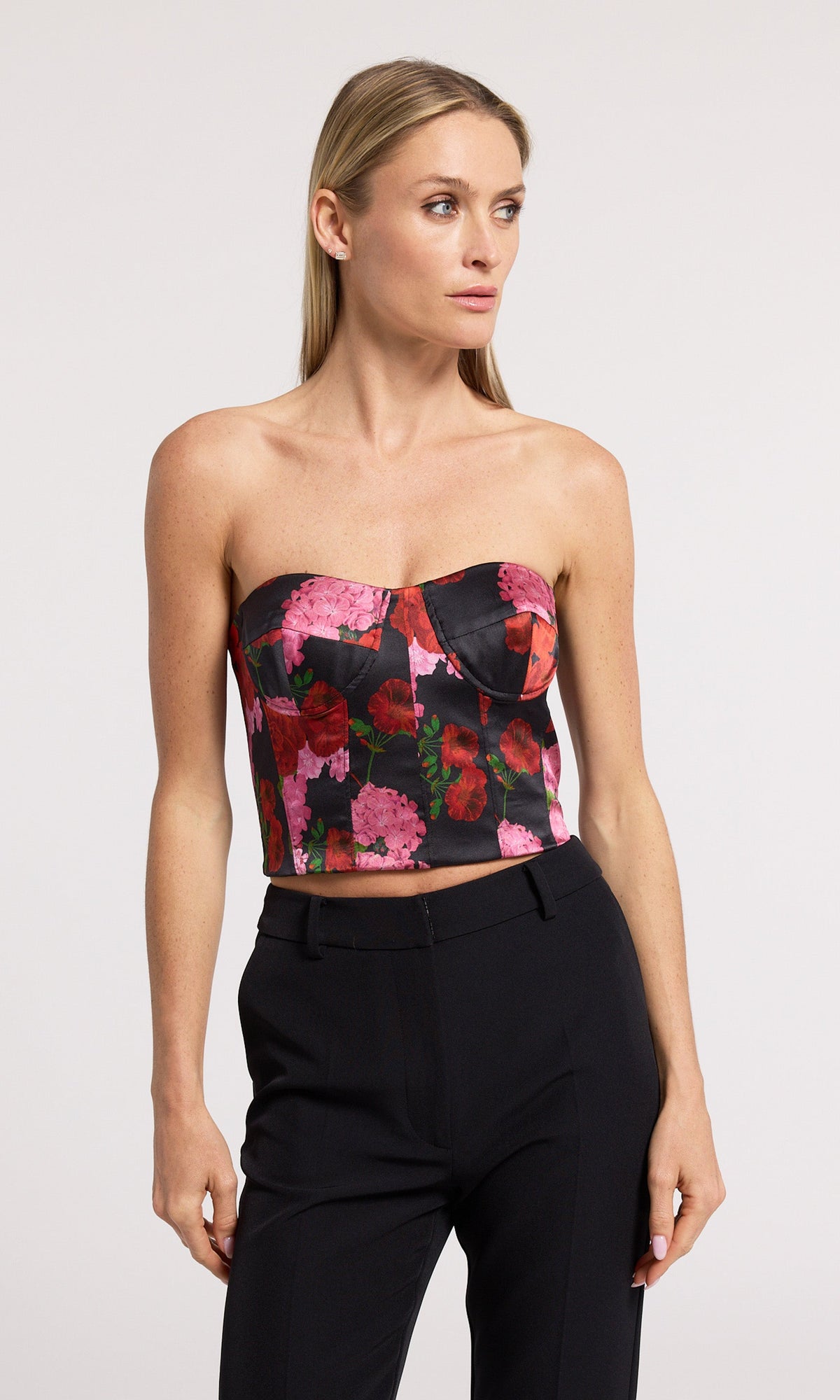 Enya Floral Satin Bustier