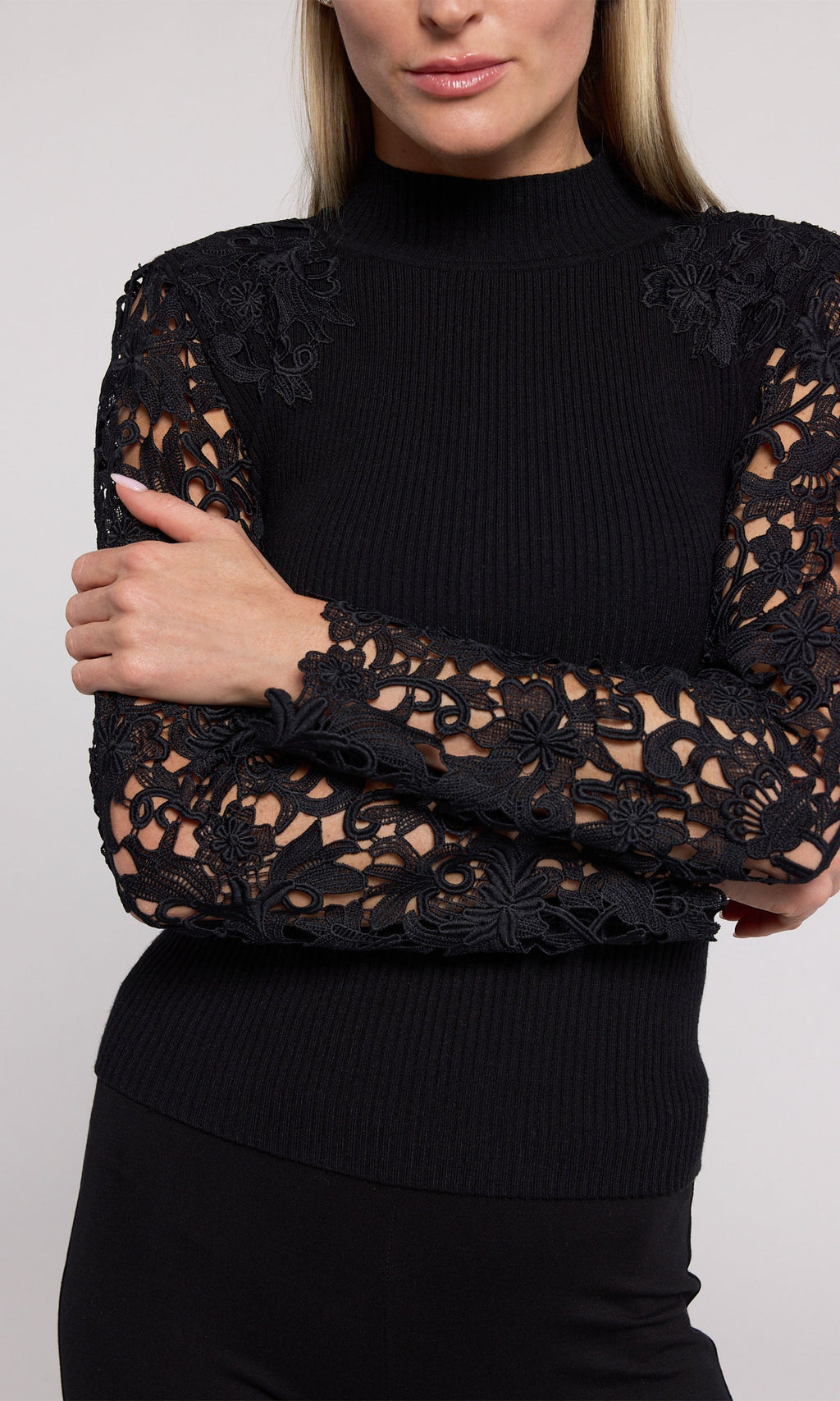 Marcelena Lace Combo Sweater