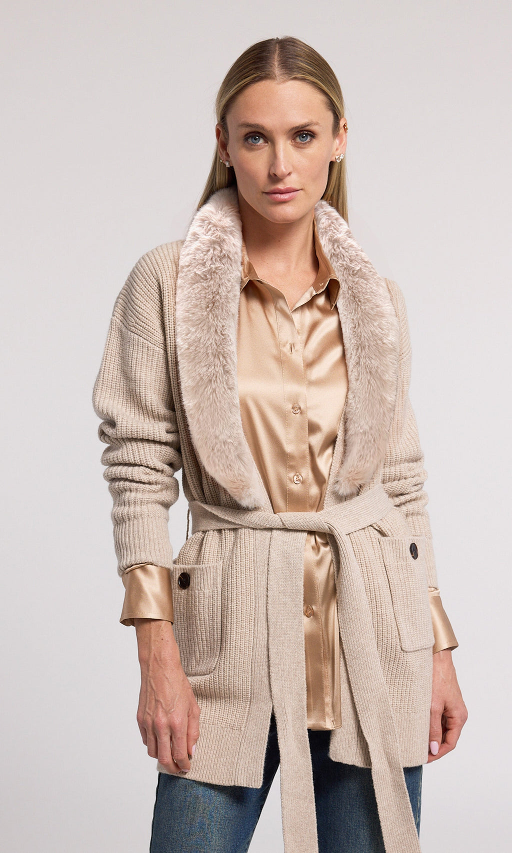 Patty Fur Combo Cardigan