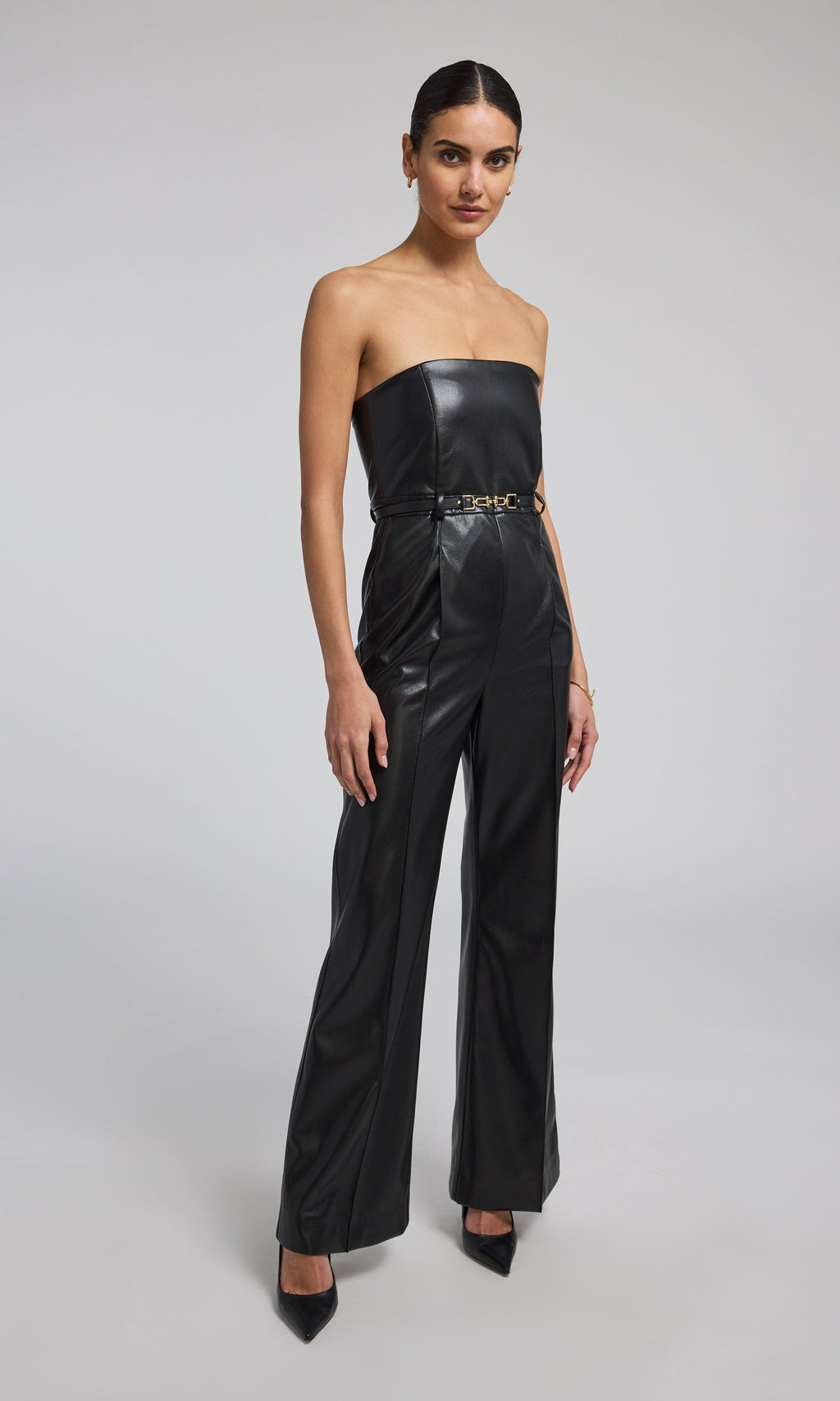 Cristelle Vegan Leather Jumpsuit