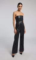 Cristelle Vegan Leather Jumpsuit