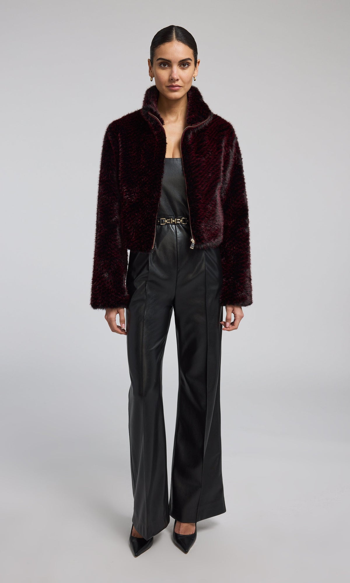 Cristelle Vegan Leather Jumpsuit