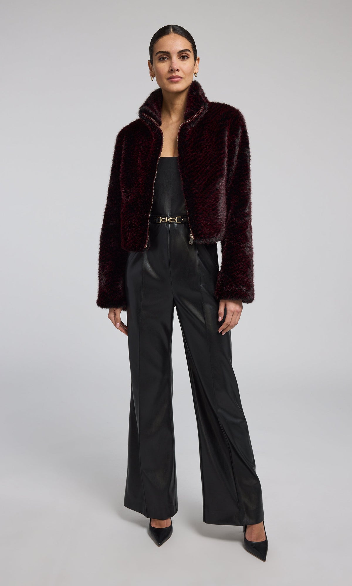 Cristelle Vegan Leather Jumpsuit