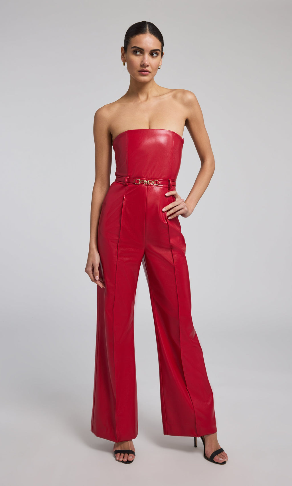 Cristelle Vegan Leather Jumpsuit