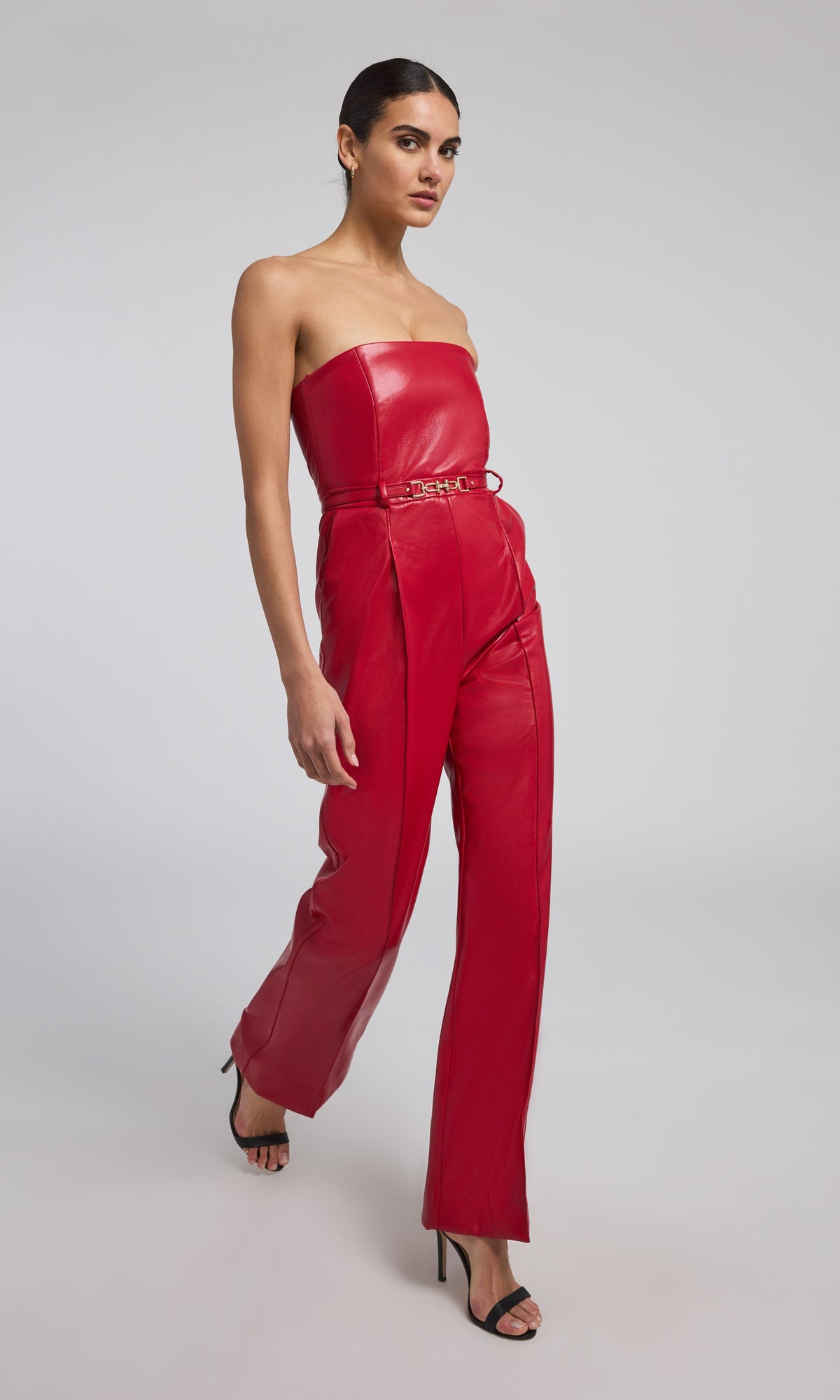 Cristelle Vegan Leather Jumpsuit