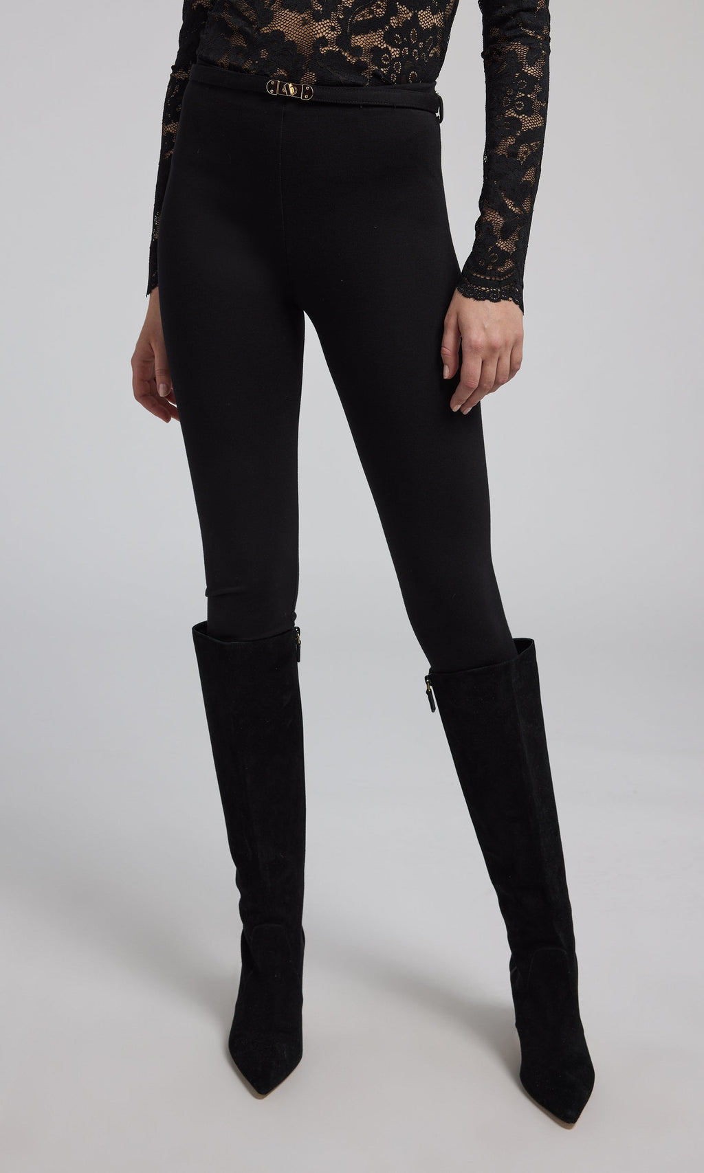 Lennon Turn-Lock Belted Ponte Legging