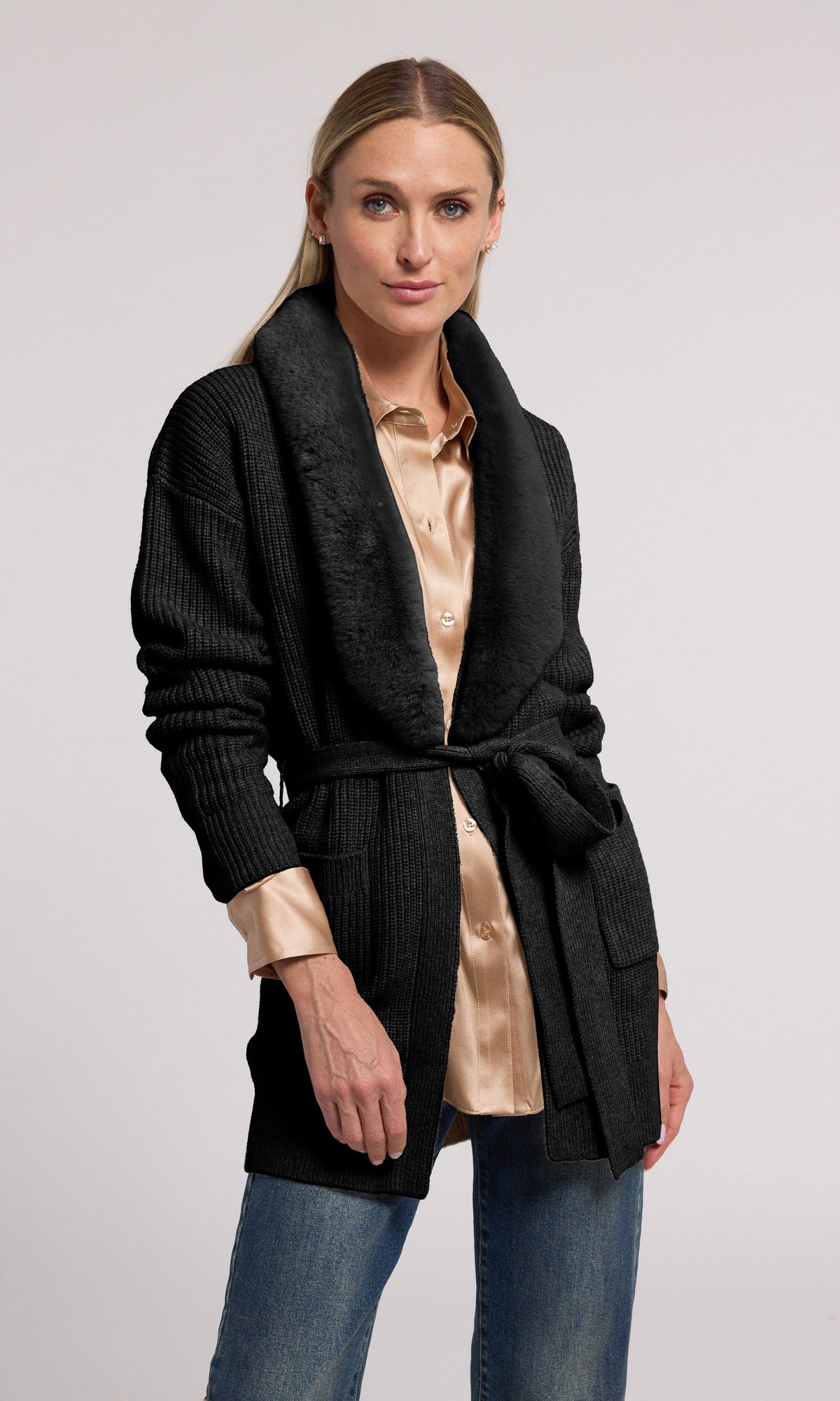 Patty Fur Combo Cardigan