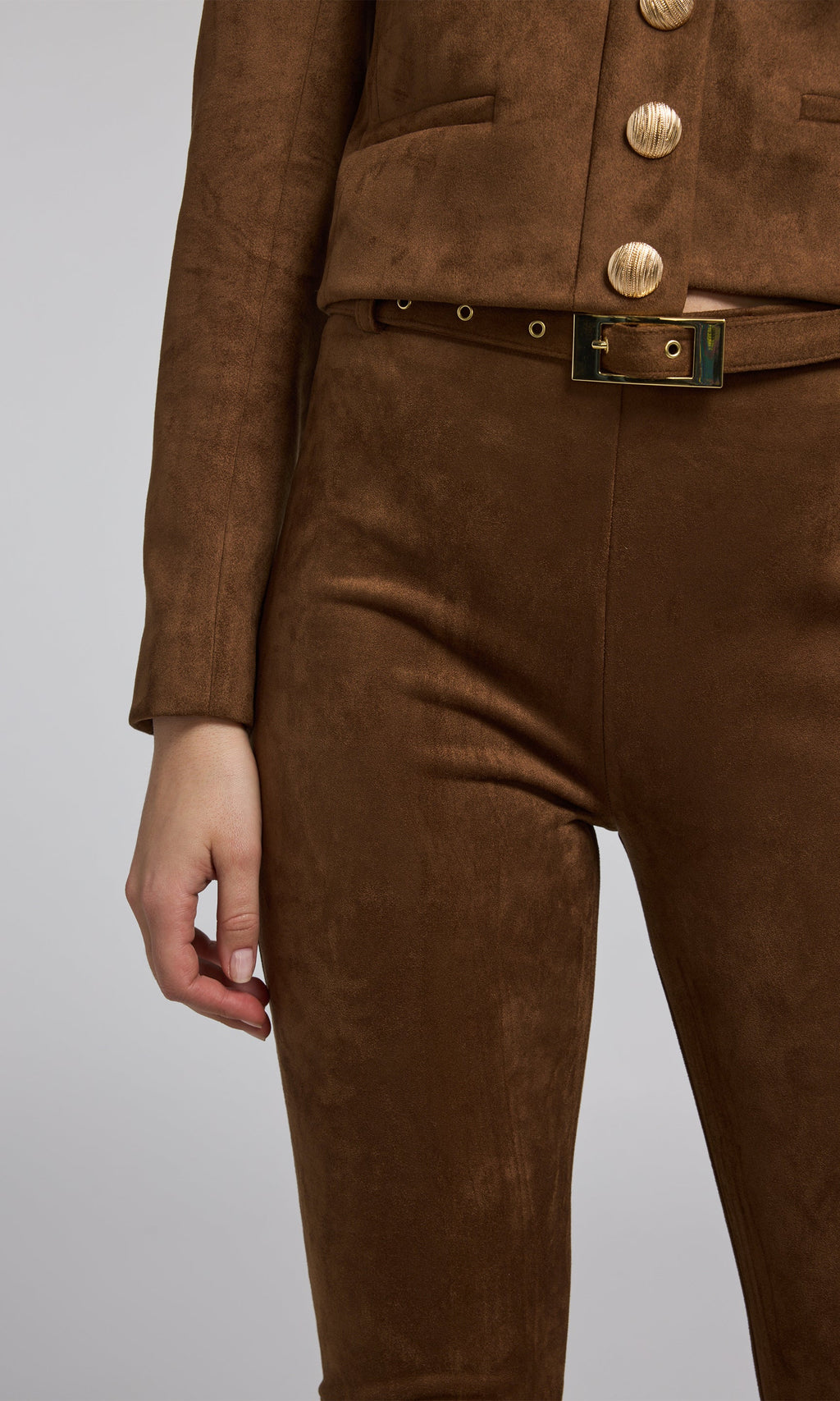 Lennon Belted Vegan Suede Legging