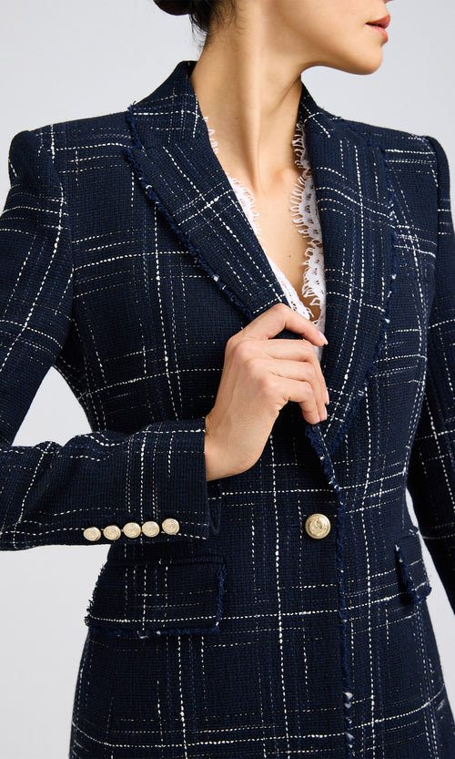 Aimee Windowpane Tweed Blazer