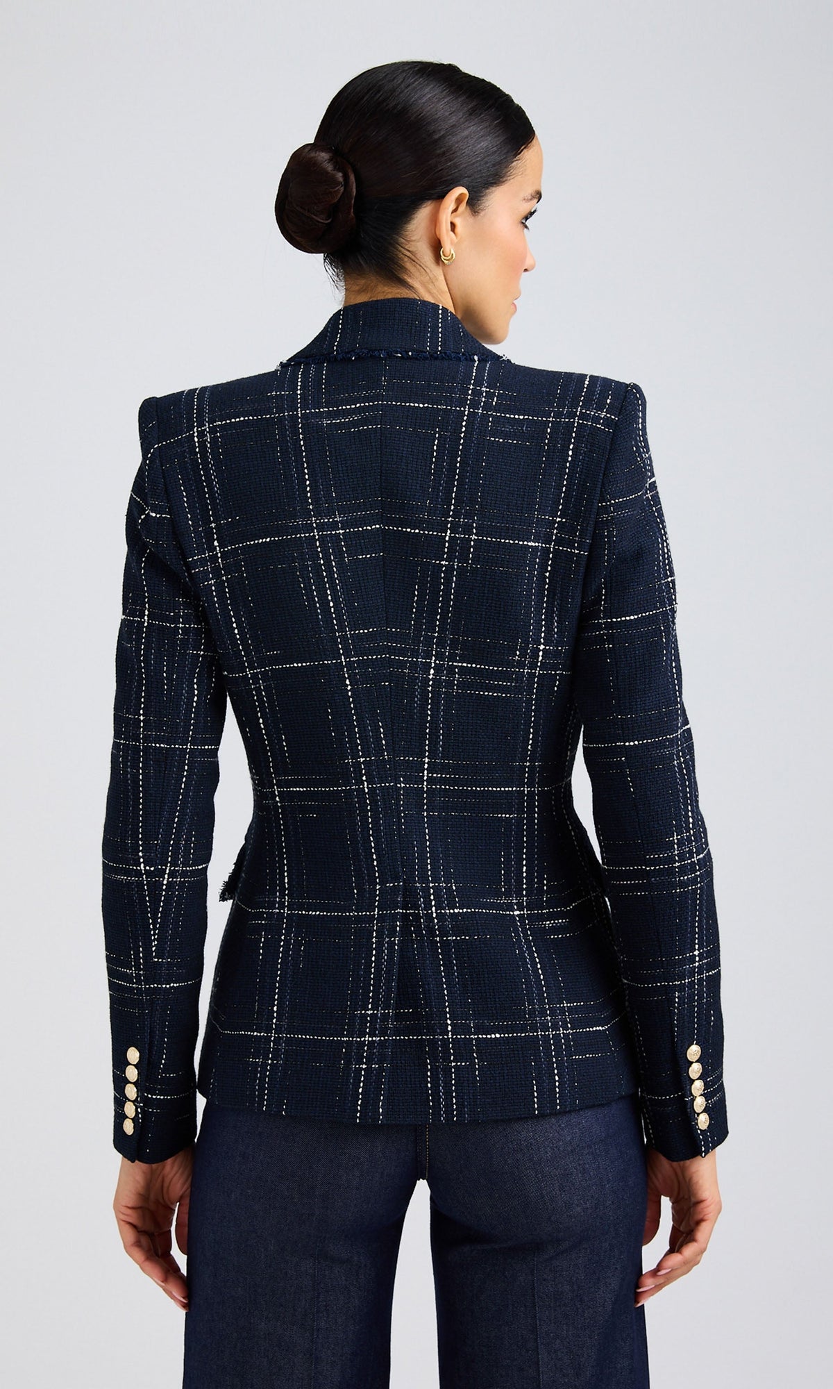 Aimee Windowpane Tweed Blazer