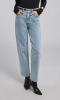 Emmett Denim Pants With Vegan Leather Belt
