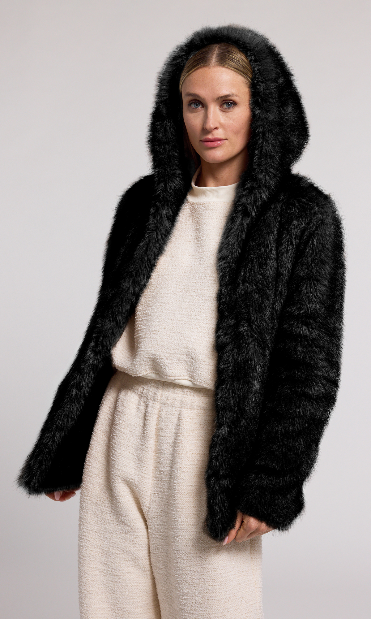 Della Faux Fur Hood Jacket