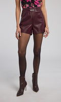 Danny Belted Vegan Leather Shorts